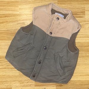 Janie and Jack Green & Tan Puffer Vest